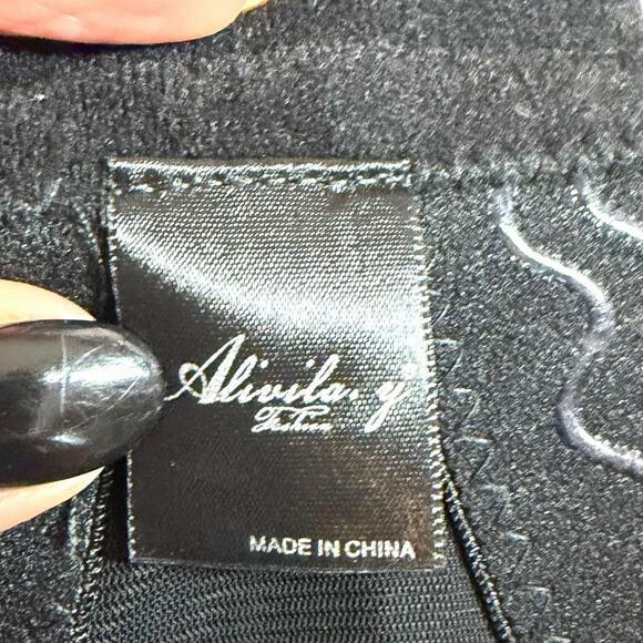 ALIVILA Y BLACK SILVER SEQUIN CORSET BUSTIER RETRO 80s 90s STYLE RETRO GLAM M - Picture 4 of 5